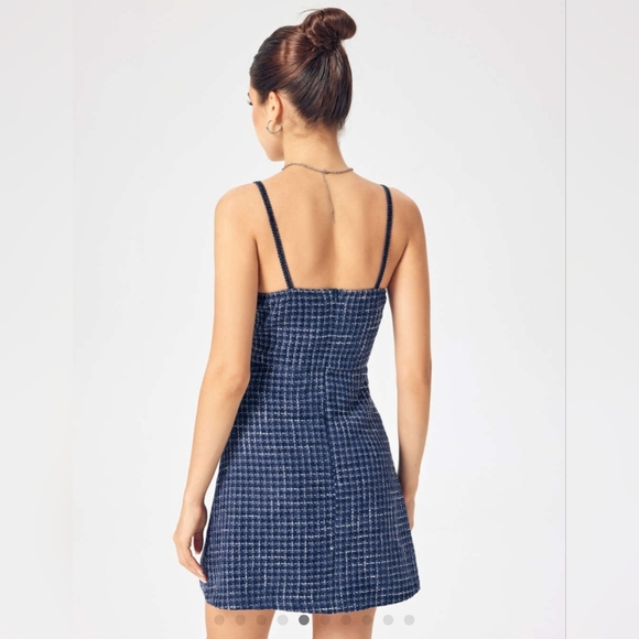 Tweed Sleeveless Split Short Dress - Picture 3 of 4